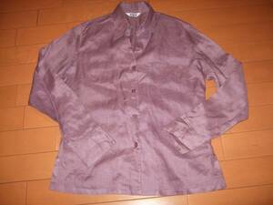  superior article prompt decision *SHIPS autumn color linen shirt * purple series 