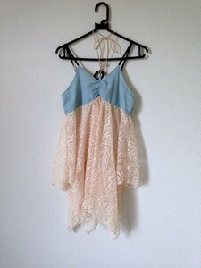 SpRay* pretty! Denim switch asimeto relay s halter-neck tunic camisole piling put on also!