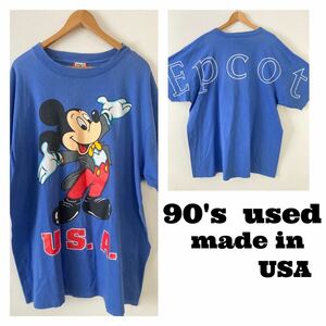 Disney ディズニー ミッキーマウス ビンテージ Tシャツ USA製　90's古着 バックプリント