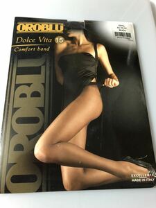 【送料無料】OROBLU dolce vita 15 comfort band L EU 42-44 BLACK panty stocking オロブル パンティストッキング