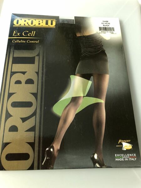 【送料無料】 OROBLU ex cell cellulite control M 40-42 BLACK 80デニール 着圧タイツ