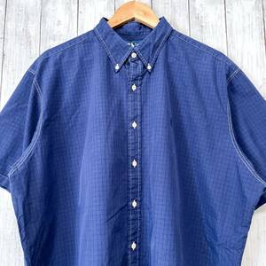 ラルフローレン Ralph Lauren 半袖シャツ チェックシャツ メンズ ワンポイント XLサイズ 2-384