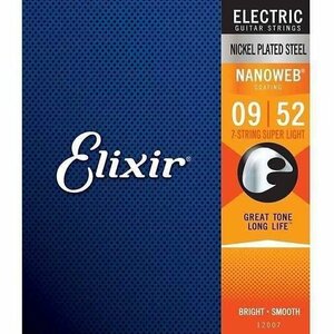 Elixir 12007 ×1 [09-52] NANOWEB Super Light 7弦 コーティング エレキ弦 エリクサー