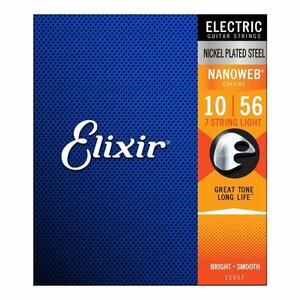 Elixir 12057 ×1 [10-56] NANOWEB Light 7弦 コーティング エレキ弦 エリクサー