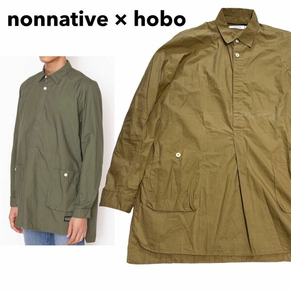 nonnative × hobo Ct Typewriter Gardener Pullover Shirt ノンネイティブ タイプライター ガーデナーシャツ 長袖 プルオーバー ホーボー