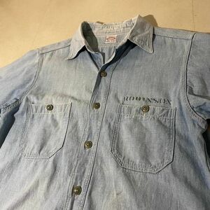 WAREHOUSE ウェアハウス シャンブレーシャツ ワークシャツ ステンシル 【14-14 1/2】