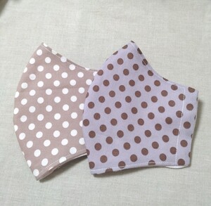 インナーマスク ドット柄 大人用 布マスク ハンドメイド 2枚セット