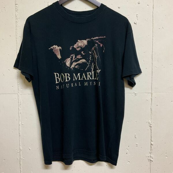 ボブマーリー BOB MARLEY NATURAL MYSTIC 古着 M 半袖Tシャツ プリントTシャツ 黒