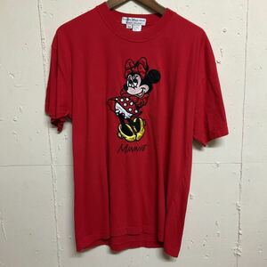 Disney ディズニー ミニー 半袖Tシャツ 半袖 Tシャツ 赤 古着 S/M