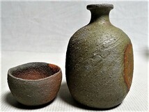 備前徳利 ぐい呑み 今井清秀 共箱 共布 栞 酒器 備前焼 酒呑_画像6