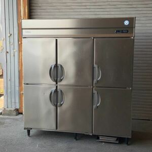 奈）縦型冷凍冷蔵庫 6ドア 4凍2蔵 フクシマ ARD-184PMD(改) 2018年製 幅1800×奥行800× 動力 三相200V 業務用冷凍冷蔵庫 中古
