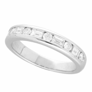 TIFFANY&Co. Tiffany round bageto diamond half Circle channel setting Eternity ring Pt950 approximately 8.5 number 