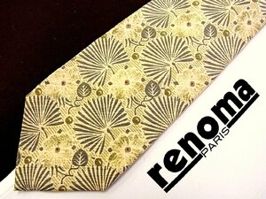 ♪27166C♪良品【植物 葉っぱ 柄】レノマ【renoma】 ネクタイ