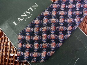 ♪今週の特売980円～♪1256♪良品【LANVIN】ランバン【花 装飾 柄】ネクタイ♪