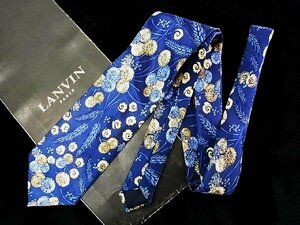 ♪今週の特売980円～♪0620W♪状態並品【LANVIN】ランバン【花 植物 柄】ネクタイ♪