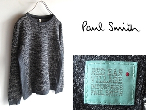 Paul Smith RED EAR Paul Smith red year rib sweat switch tweed style pie ru sweatshirt cut and sewn S white black charcoal made in Japan 