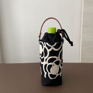 保冷 ペットボトルホルダー カメリア ペットボトルカバー ハンドメイド エコバッグ 花柄 北欧