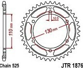 JTR1876.45 リヤスプロケット Suzuki Road GSX-R750 L1,L2,L3,L4,L5,L6,L7,L8,L9 11-19 GSX-R750 L9,M0 USA19-20 GSX-R750 Moto GP 等