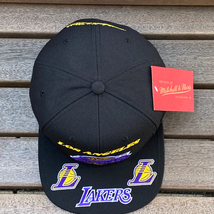 USA正規品 Mitchell&Ness ミッチェル&ネス NBA ロサンゼルス レイカーズ LA LAKERS 公式 スナップバックキャップ THE BRIM サイズ調節可 黒_画像5