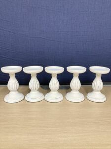 .) secondhand goods candle stand white 5 point set stylish ( small )20220802 ( number )