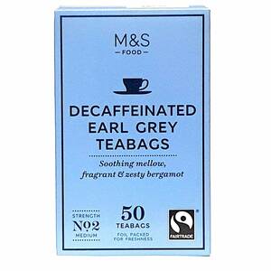 香港直送品 / Marks & Spencer Decaffeinated Earl Grey マークス＆スペンサー デカフェ アールグレイ 紅茶 50ティーバッグ 125g