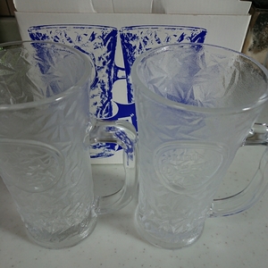  throat .. raw jug 2 piece set * giraffe beer made in Japan * not for sale rare * unused glass 