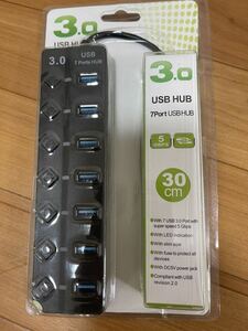  USB ハブ 7ポート USB3.0 ハブ 15cmケーブル USB Hub 独立スイッチ付き USB拡張　すぐ発送