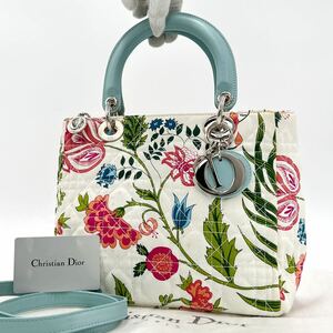 《最高級の逸品》クリスチャンディオールChristian Dior レディディオール カナージュ　花柄　ミディアムバッグ 2way ハンドバッグ　