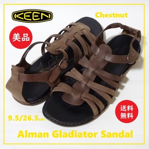  including carriage have on several times beautiful goods *KEEN gladiator lady's sandals US 9.5/26.5cm* key n/Alman Gladiator/a Le Mans / leather / Brown 
