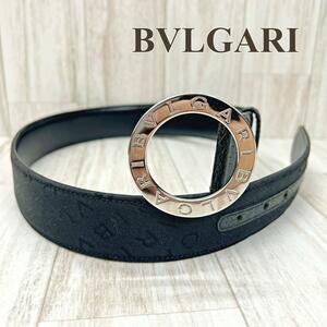 ブルガリ BVLGARI ベルト ロゴサークル ロゴマニア ブラック
