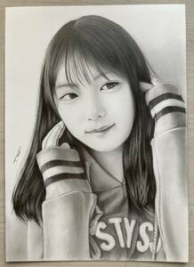 乃木坂46 与田祐希 No.4 手描きイラスト 鉛筆画 A4