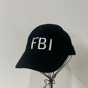 ビンテージ　FBI　キャップ　帽子　ロゴ　刺繍　ブラック　ロングビル　220716