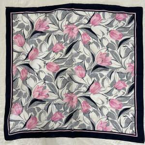  Vintage floral print silk scarf lady's old clothes woman 2220818