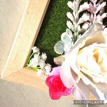 ☆フラワーアレンジメント 白バラ☆ 置物 飾り インテリア 造花 壁掛け_画像4