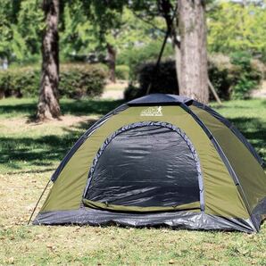 新品・未開封・未使用品★アウトドアマン ドームテント オリーブ グランピング キャンプ BBQ 遮光シルバーコーティング 1〜2人