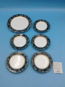 A3489☆MOMOYAMA/桃山陶器/kansai fine china/プレート皿 6枚セット/大皿×1枚/小皿×5枚/平皿/食器/中古