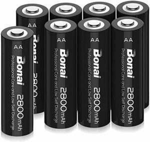 BONAI 単3形 充電池 充電式ニッケル水素電池 8個パック（超大容量2800mAh 約1200回使用可能） 液漏れ防止設計 自