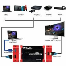 TreasLin USB3.0 HDMI ビデオキャプチャーボード Switch PS5 PS4 PS3 Xbox Wii U用サポート（HDMI 4K入力 4Kパススルー、HD HDMI_画像6