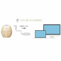 グリーンハウス 卓上 USB 超音波式 加湿器 たまご形 ナチュラルウッド GH-UMSEH-NW GH-UMSEH-NW_画像4