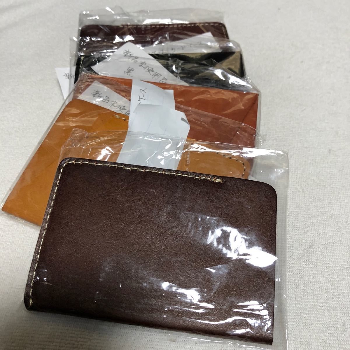未使用品】大容量本革じゃばら式カードコインパスケース ブラウン系