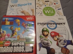 Wii動作品 マリオカートとニュースーパーマリオブラザーズ 4本セット