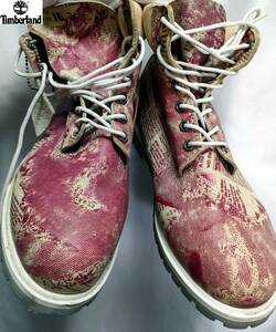  ultra rare TIMBERLAND britain character newspaper pattern 7 hole boots 