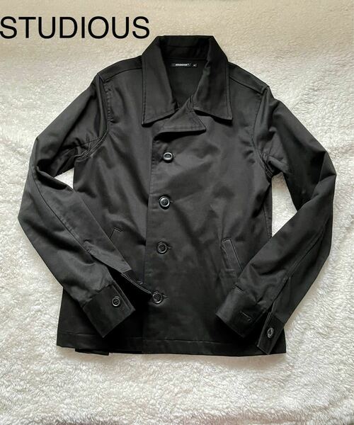 STUDIOUS ステュディオス コットンジャケット メンズジャケット ブラック 黒 S Pコート PORTER 薄手　羽織り