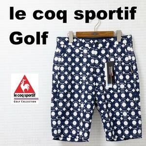 #[79] regular price 12,100 jpy Le Coq Golf total pattern print short pants navy blue #