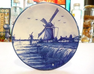 〆 オランダ デルフト焼き 壁飾り皿 壁掛け 壁飾り 〆 デルフト 皿 陶製 絵皿 デルフト焼