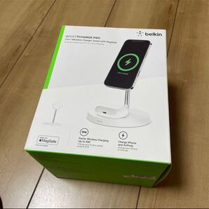 belkin WIZ010dqWH MagSafe急速充電対応 iPhone・AirPods 同時充電可能 2in1