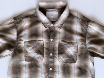ウィズリミテッド WHIZ-LIMITED グレンチェック柄 半袖シャツ M相当 ブラウン系_画像2