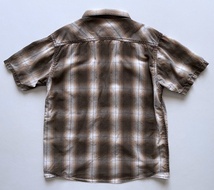 ウィズリミテッド WHIZ-LIMITED グレンチェック柄 半袖シャツ M相当 ブラウン系_画像3