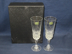 *YC5714 unused goods luminarc france glass 2 customer set ryuminaruk wine glass champagne pair free shipping *