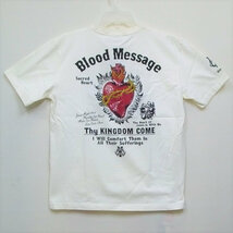 ブラッドメッセージ BLOOD MESSAGE半袖Tシャツ BLST-1100 Sacred Heart オフホワイト 44 XL 2L/ロック スカル タトゥー アメカジ バイカー_画像1